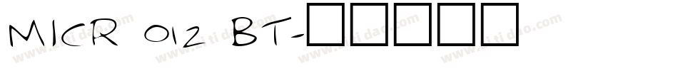 MICR 012 BT字体转换